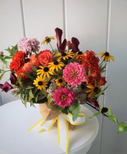 BURLAP BUNDLED BEAUTIES - MARKET FRESH BOUQUET JAR